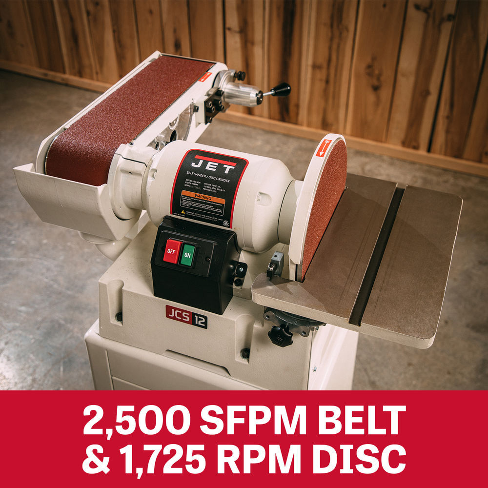 JET JSG-6CS 6 In. x 48 In. Belt / 12 In. Disc Sander with Closed Stand, large image number 4