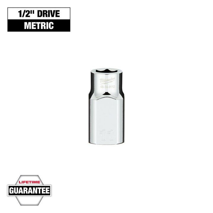 Milwaukee 1/2 in. Drive 11MM Metric 6-Point Socket with FOUR FLAT Sides, large image number 8