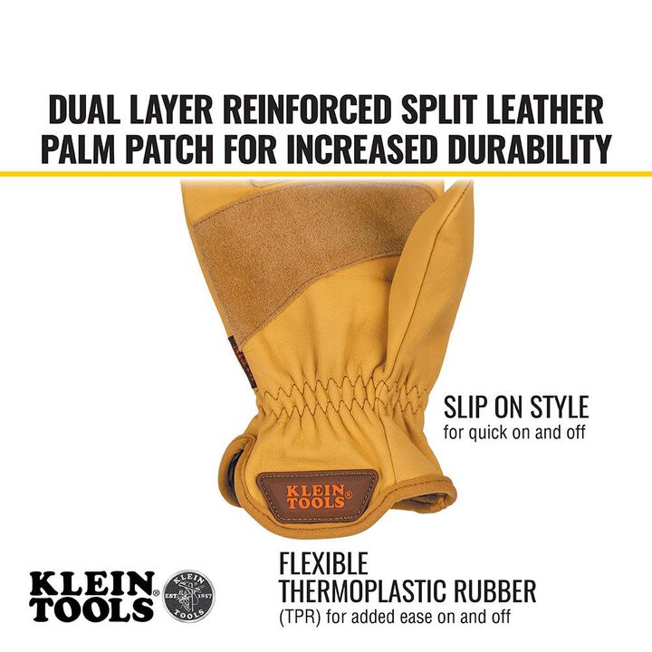 Klein Tools Cowhide Leather Gloves, Large, large image number 2