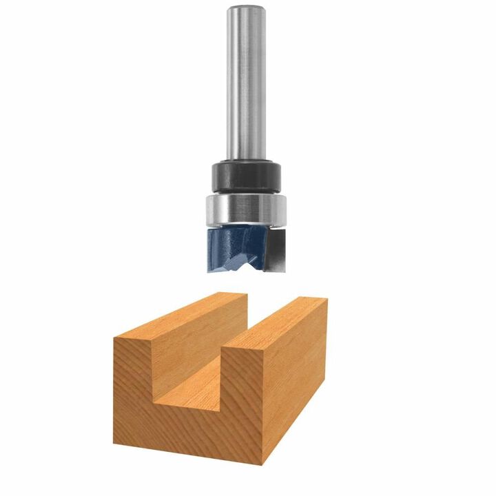 Bosch 1/2 Inch x 1/4 Inch Carbide Tipped 2-Flute Top Bearing Dado Clean Out Bit