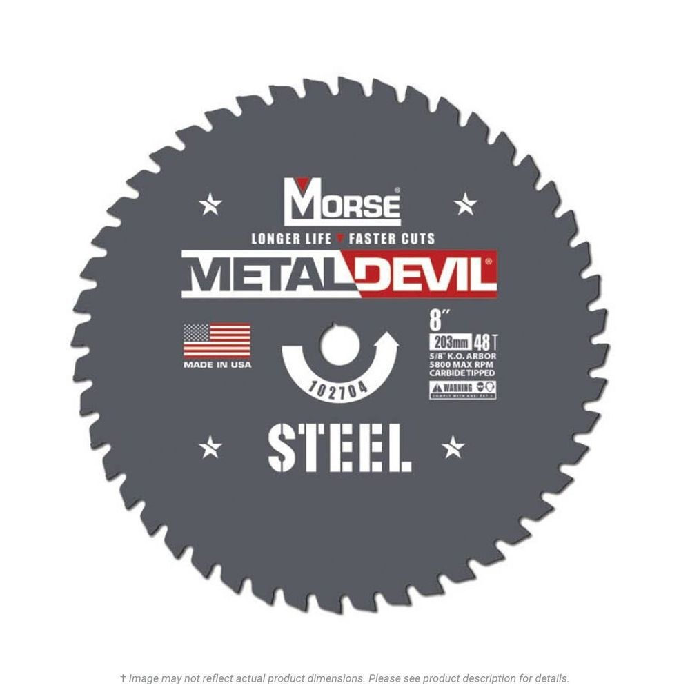 MK Morse 8in 48 Tooth Metal Devil Steel Circular Saw Blade, large image number 2