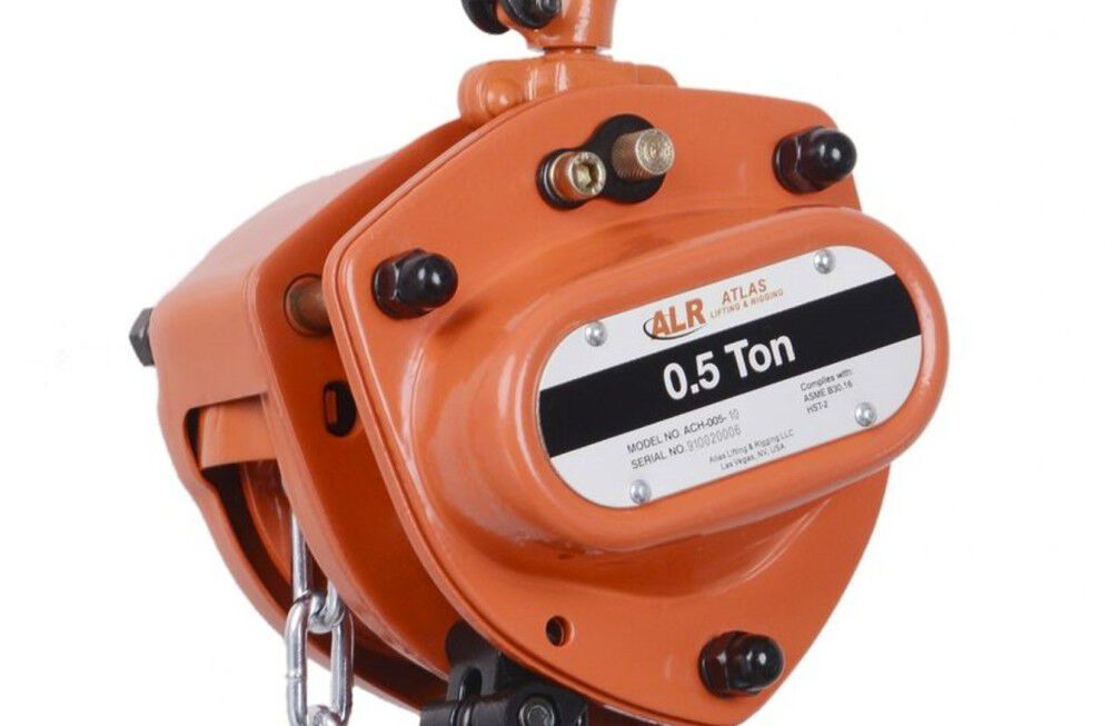 Atlas Lifting and Rigging ACH 1/2 Ton Chain Hoist 15 Ft. Lift with Overload Protection, large image number 2