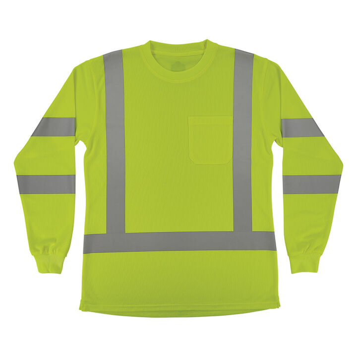 Ergodyne GloWear 8374 Womens Essential Class 3 Long Sleeve Shirt Hi-Vis Lime Medium, large image number 6