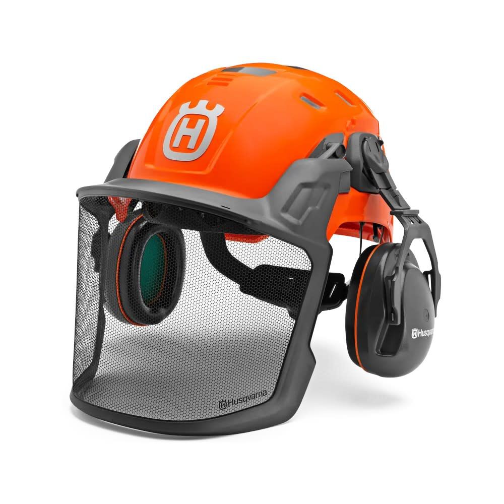 Husqvarna Technical Forest Helmet with Ear Protection, Orange, large image number 1