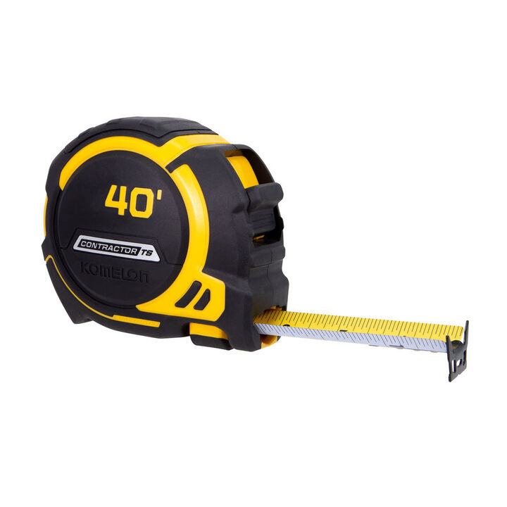 Komelon Contractor TS Tape Measure, Wide Blade, 40ft x 1-1/4 Inch