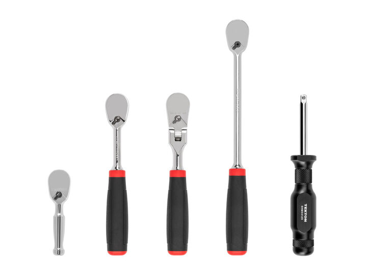 Tekton 1/4 Inch Drive Non-QR Comfort Ratchet, Spinner Handle Set, 5 Pieces