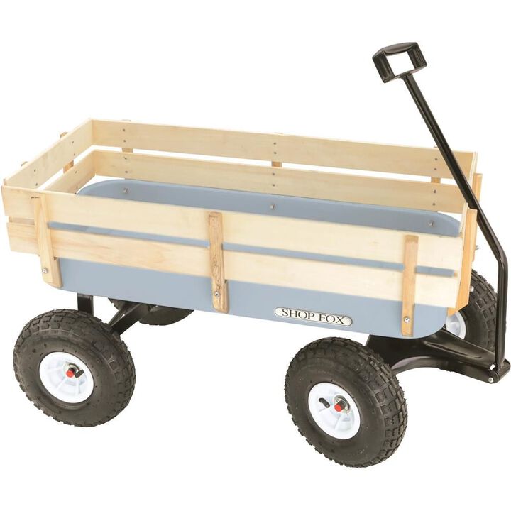 Shop Fox Heavy Duty Wagon with 10 in Wheels & High Wooden Sides