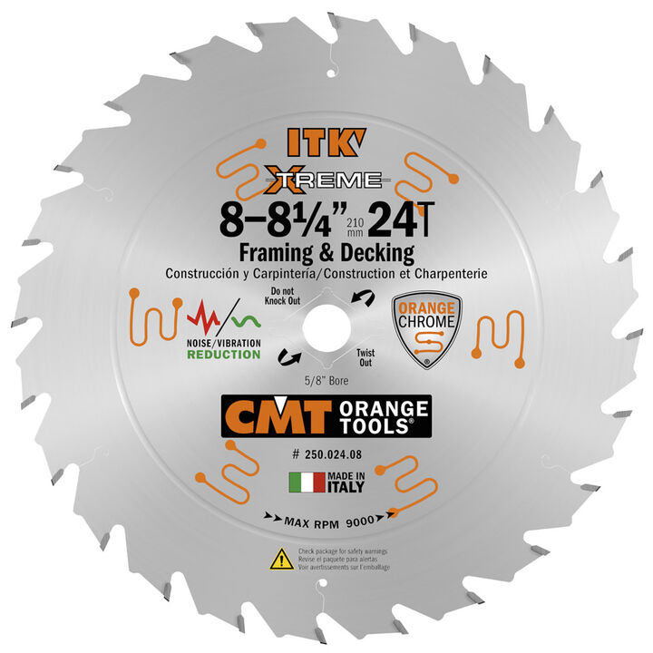 CMT 8-1/4 In x 24 x 5/8 In ITK Rip Blades, large image number 0