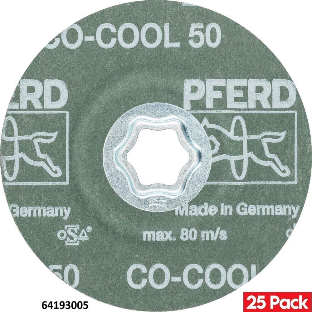 Pferd 4-1/2 Inch 50 Grit Ceramic Oxide CO-COOL Fiber Disc Bundle, 25 Pieces, large image number 2