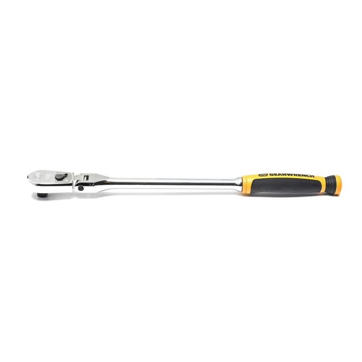 GEARWRENCH 3/8in Drive 90 Tooth Dual Material Flex Head Teardrop Ratchet 13in, large image number 1