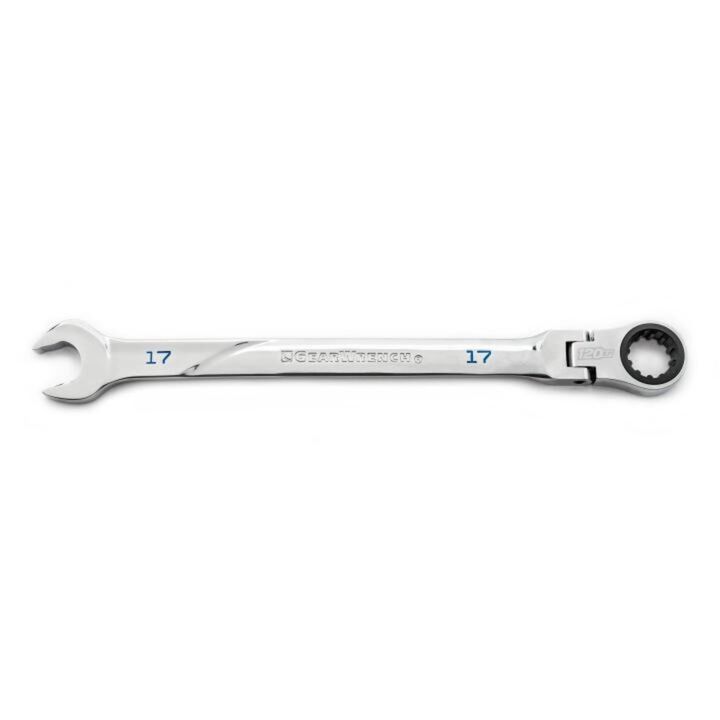 GEARWRENCH 120XP Universal Spline XL Flex Head Ratcheting Combination Wrench, 17mm