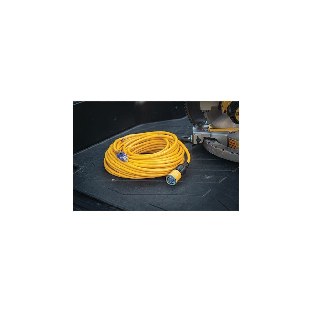 DEWALT 100 ft 10/3 SJTW Yellow Lighted Locking Extension Cord, large image number 12