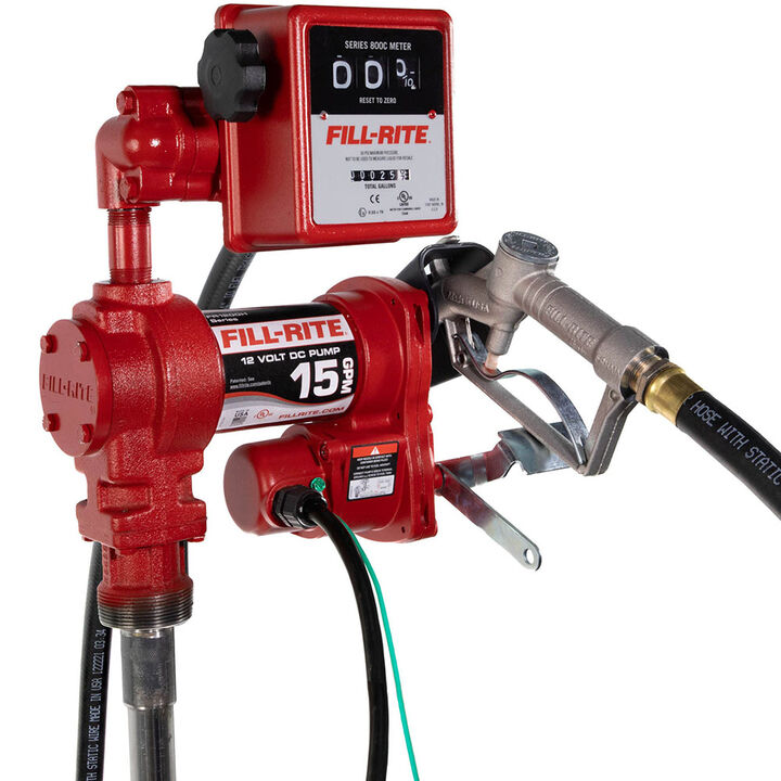 Fill-Rite 15 GPM 12V DC Pump 3/4in x 12' Hose 3/4in Manual Nozzle