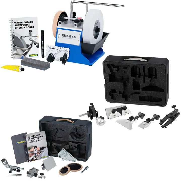 Tormek T-4 Sharpening System Hand Tool Kit & Woodturners Kit Bundle