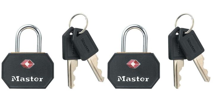 Master Lock 1-1/4 In. (32mm) Wide Solid Metal TSA-Accepted Luggage Lock Black 2 pack - 4681TBLK, large image number 0
