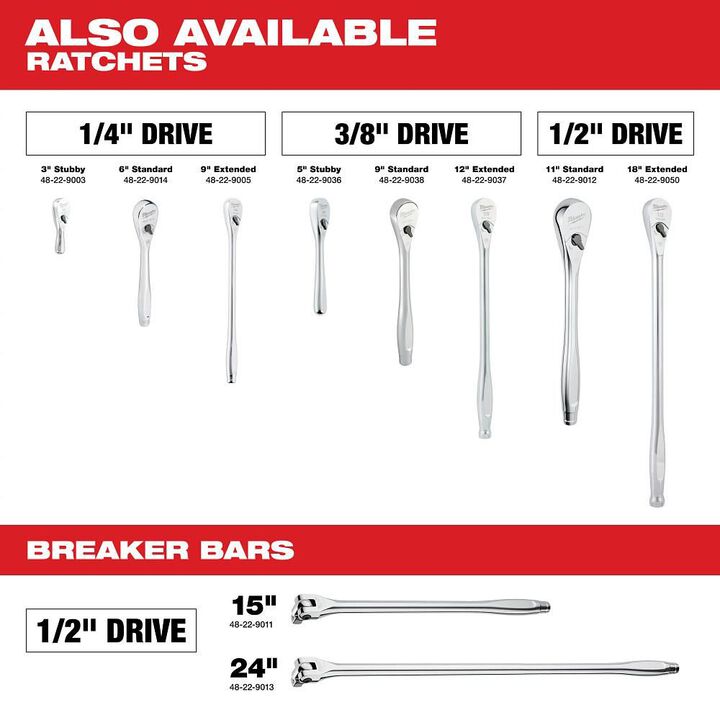 Milwaukee 3/8 in. Drive 56 pc. Ratchet & Socket Set - SAE & Metric, large image number 7
