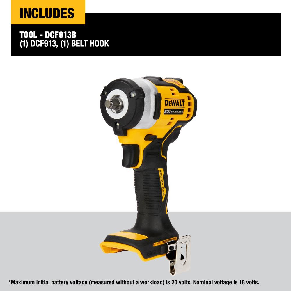 DEWALT 20V MAX 3/8 inch Impact Wrench with Hog Ring (Bare Tool) and Protective Boot, large image number 5