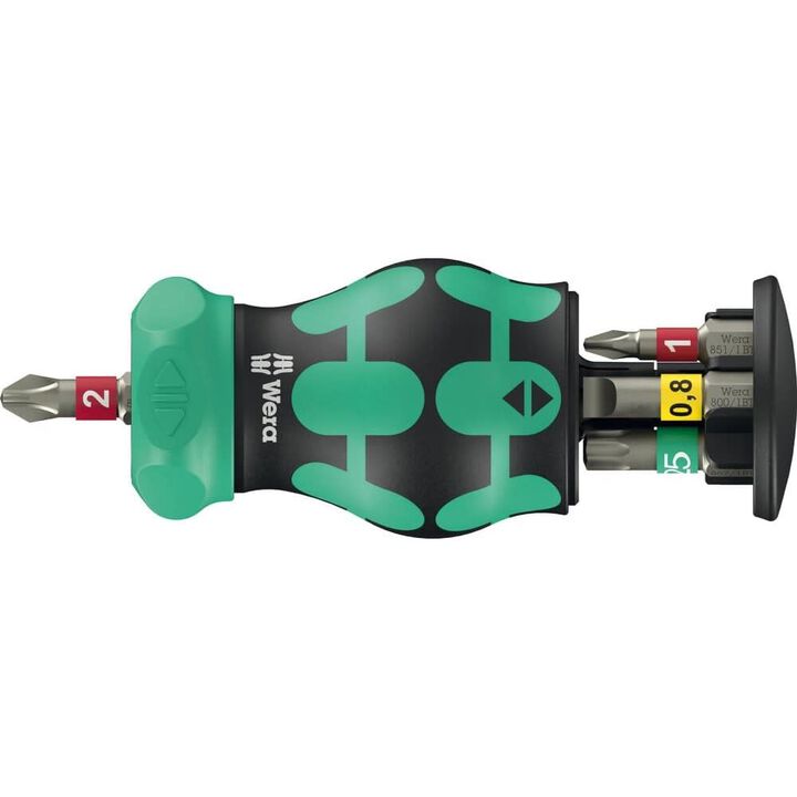 Wera Tools Kompakt Stubby Magazine RA1 Kraftform Screwdriver Bit Set, 6 Pieces