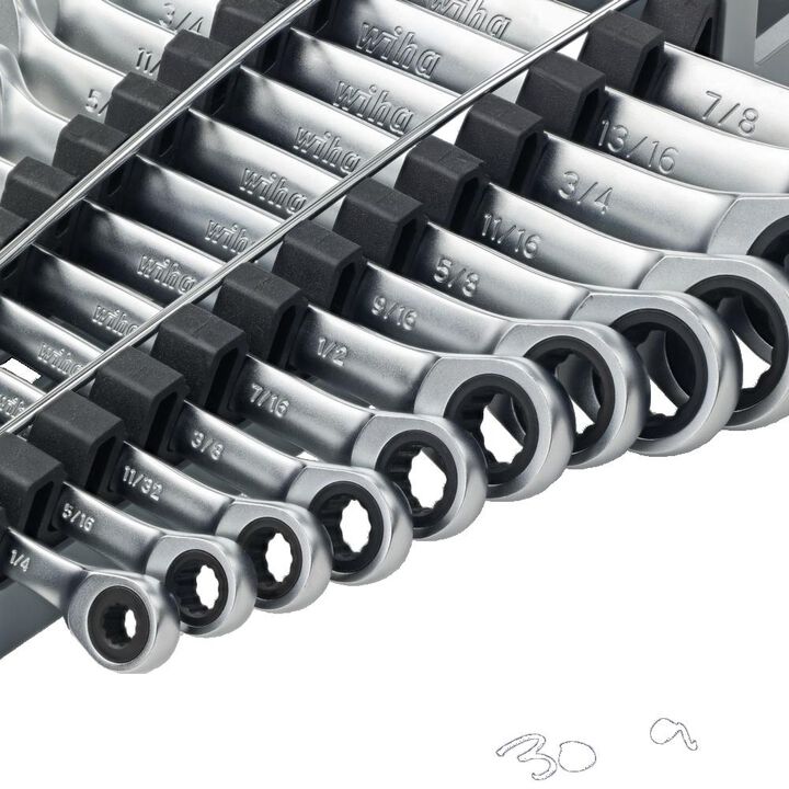 Wiha Combination Ratchet Wrench Set, Metric and SAE, 24 Pieces, large image number 3
