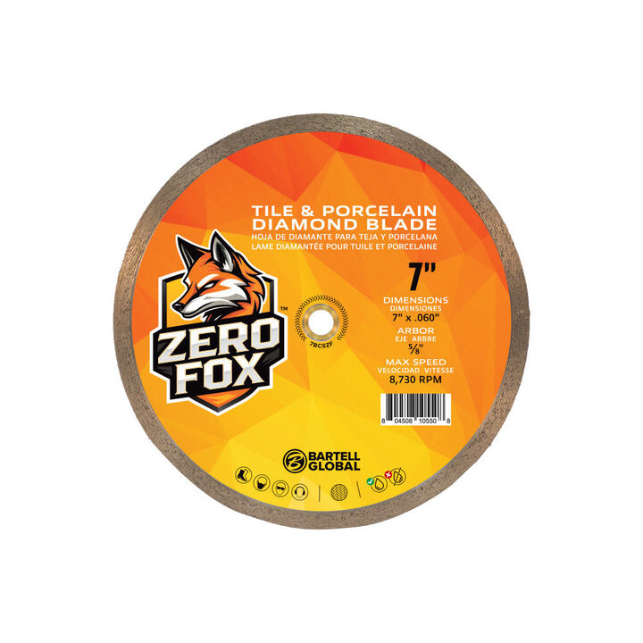 Bartell Morrison Zero Fox 7 Inch Continuous Rim Diamond Blade for Tile and Porcelain