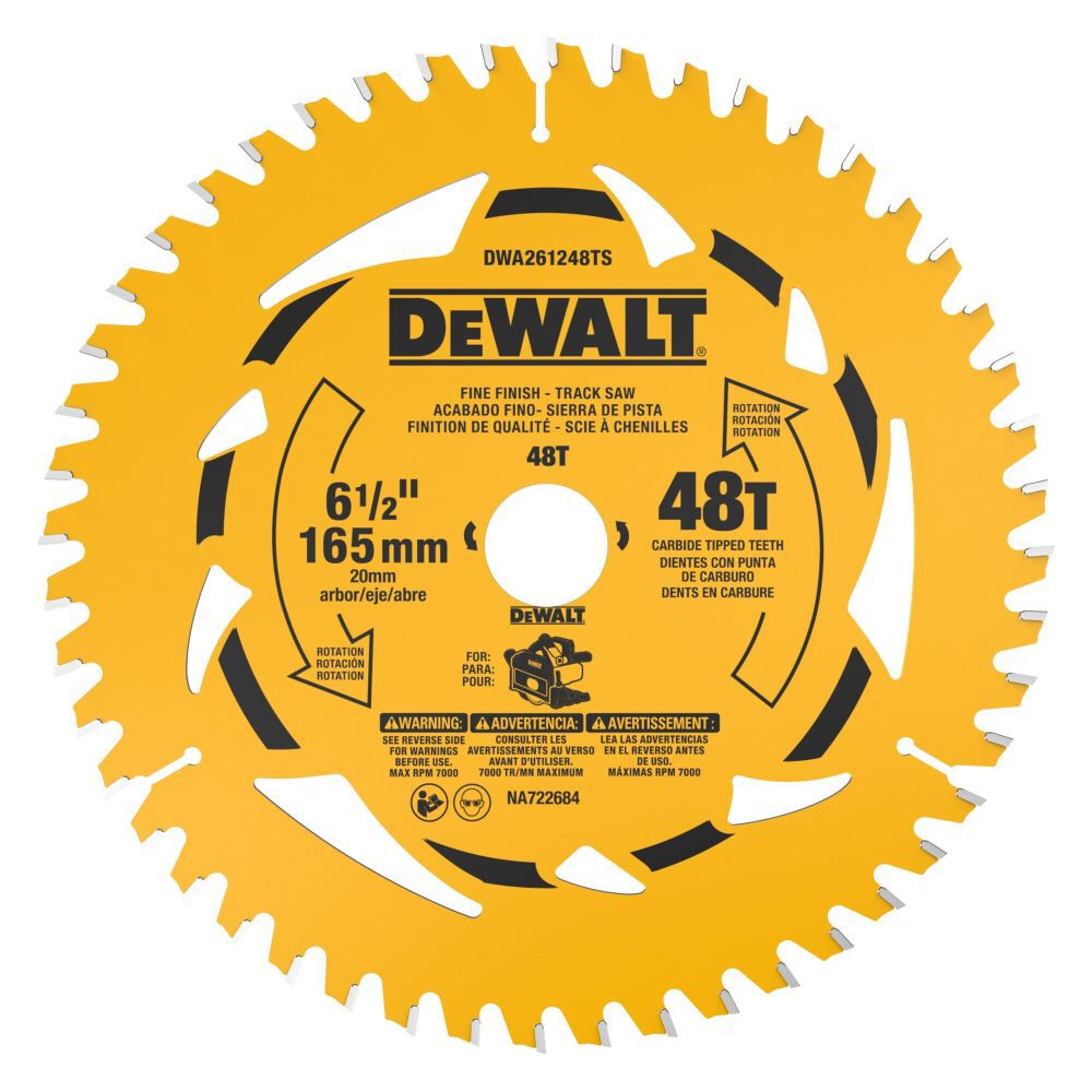DEWALT 6-1/2 Inch 48T Fine Finish Track Saw Blade, large image number 1