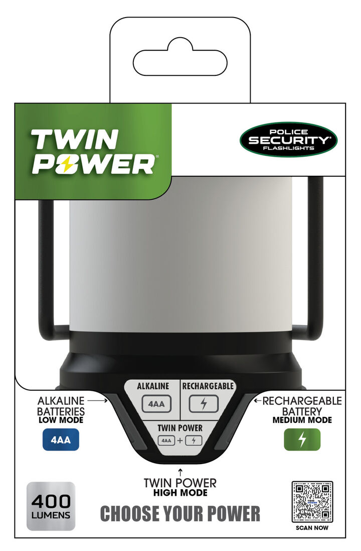 Police Security TWIN POWER 520 Lumens 4 AA Alkaline Battery Powered LED Lantern, large image number 4