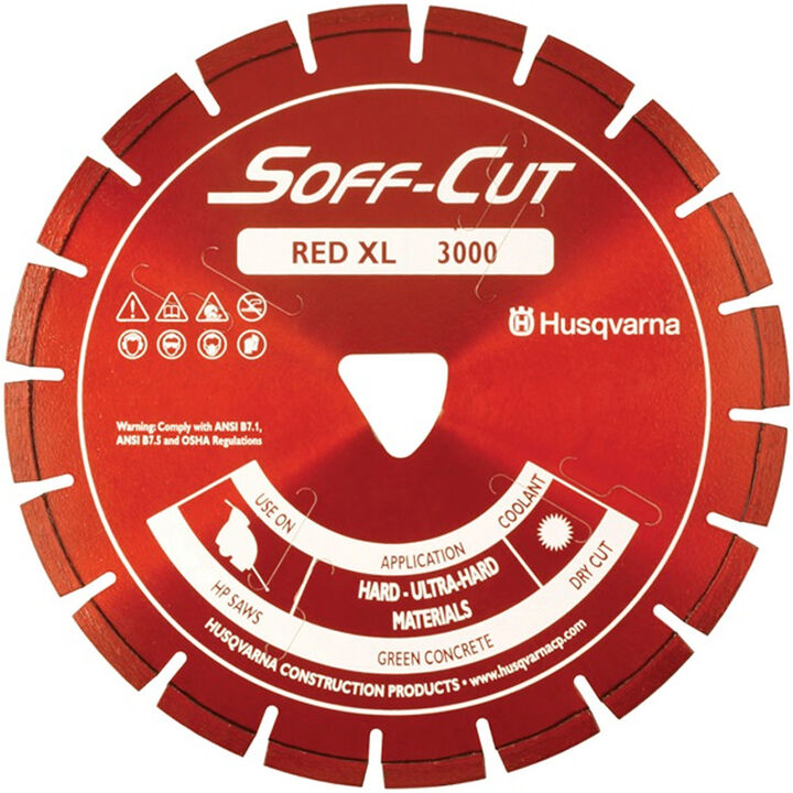 Husqvarna Construction Elite Soff-Cut XL 1000 13 1/2 Inch Gold Segmented Rim Diamond Blade for Green Concrete
