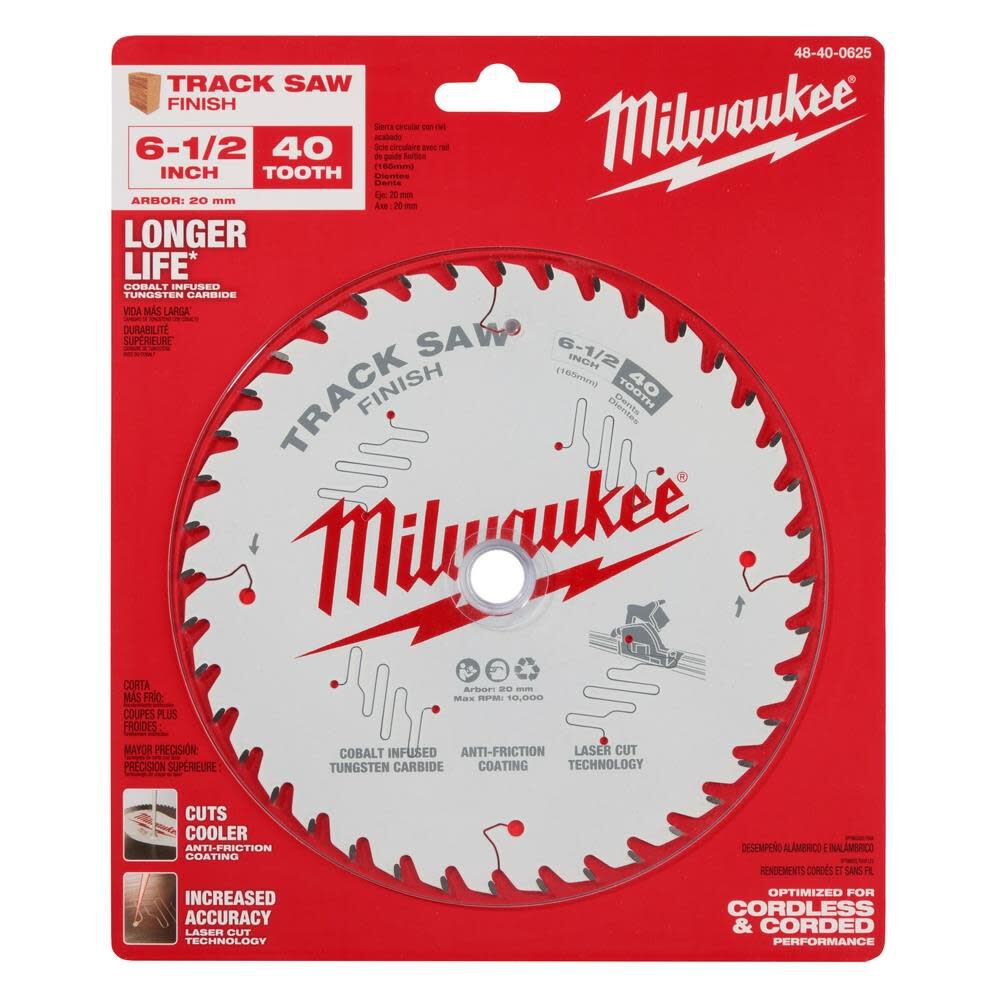 Milwaukee 6 1/2 40T Finish Track Saw Blade, large image number 8