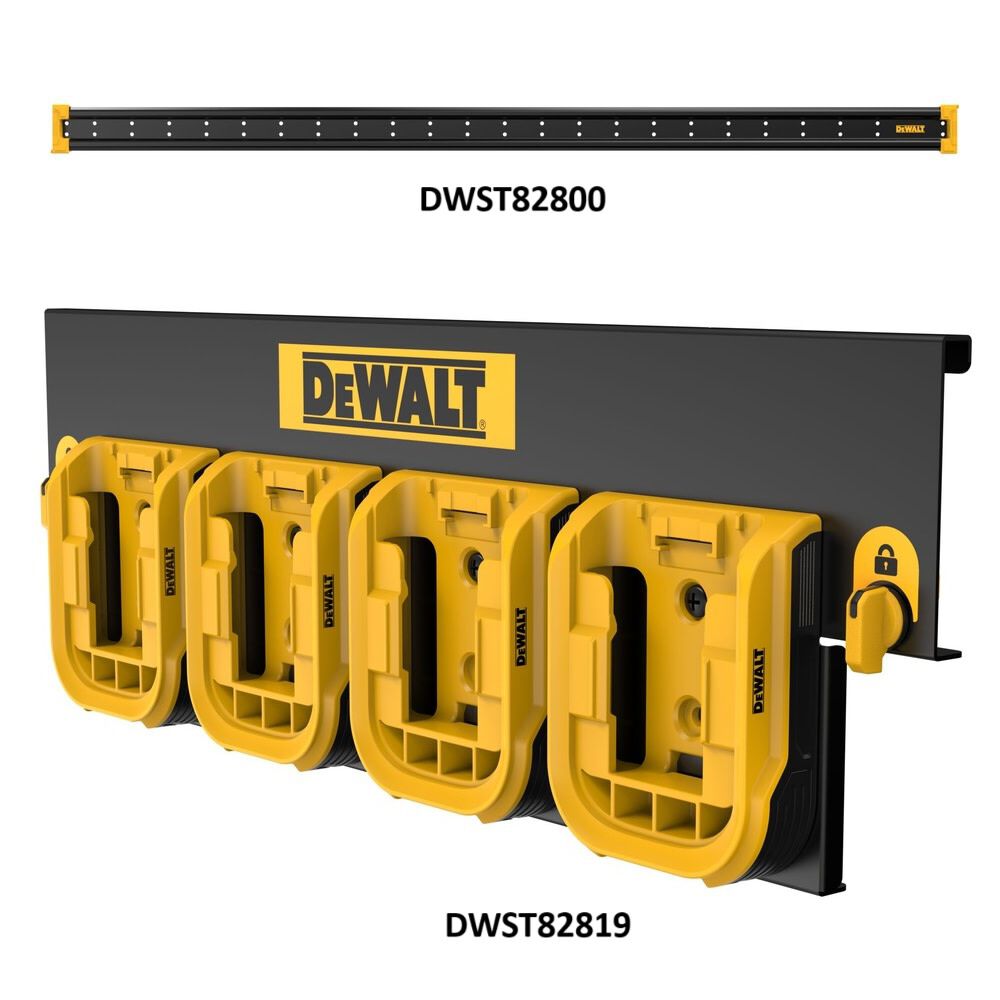 DEWALT 48 Inch Black Metal Rail & Black Battery Rail Bundle, large image number 2