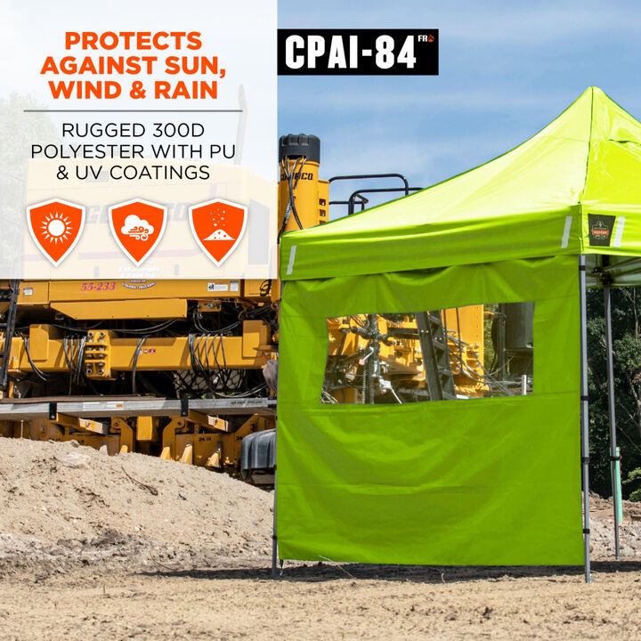 Ergodyne 10 Ft x 10 Ft Pop Up Tent Mesh Window Sidewall Hi-Viz Green, large image number 4