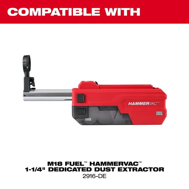 Milwaukee M18 FUEL 1 1/4 SDS Plus D Handle Rotary Hammer Kit with ONE KEY, large image number 9