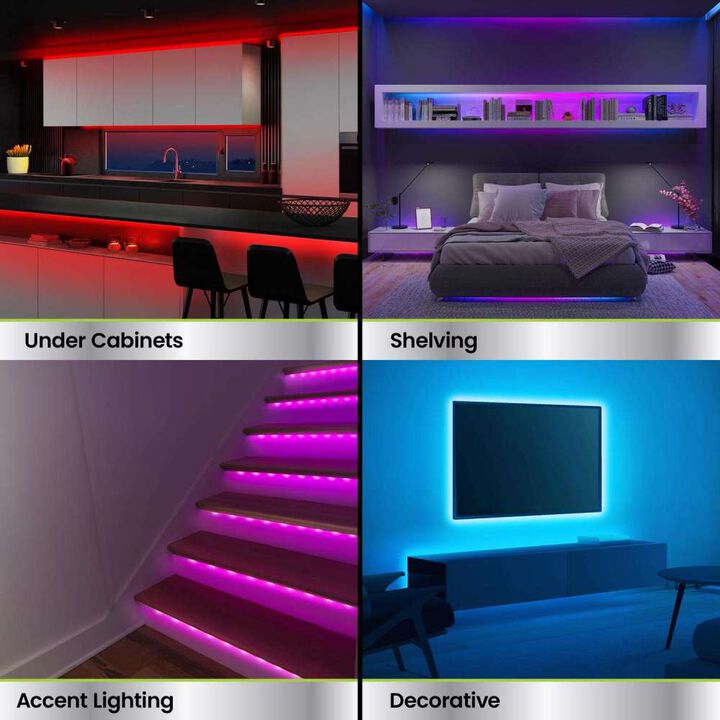Feit Electric 12 Inch 529 Lumens Color Changing LED Tape Light 4 Pieces, large image number 3