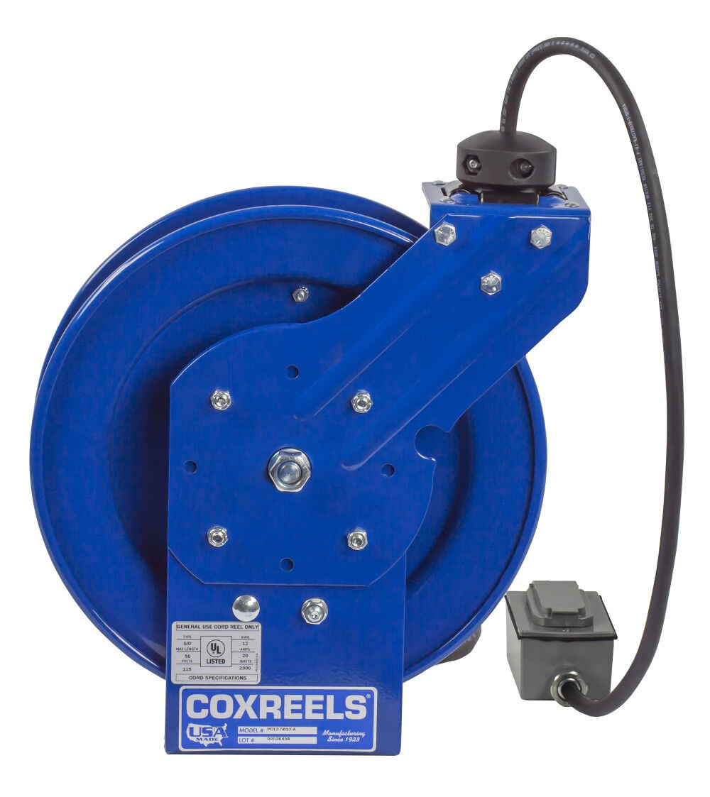 Coxreels Spring Driven Cord Reel Duplex Industrial Rec 16GA x 50', large image number 6