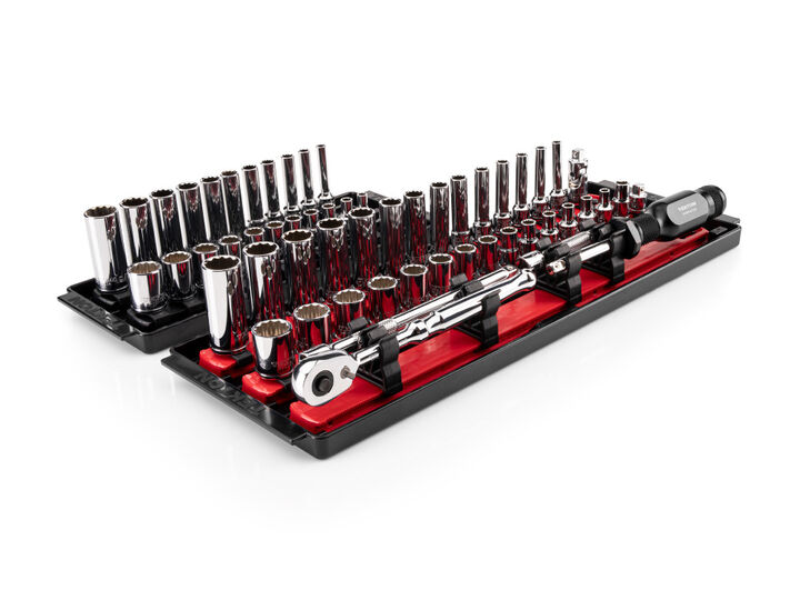 Tekton 1/4 Inch 12 Point Socket and Ratchet Set, (5/32-9/16 Inch, 4-15 mm)