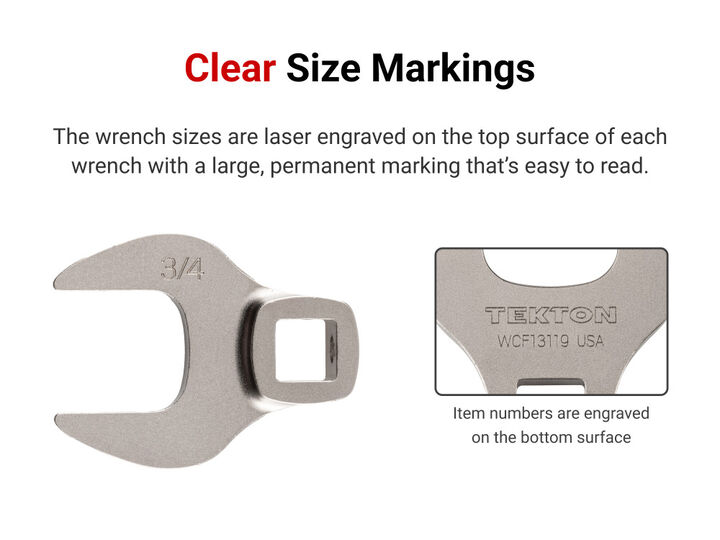Tekton 3/8 Inch Drive Crowfoot Wrench Set 12 Piece 8 - 19 mm, large image number 4