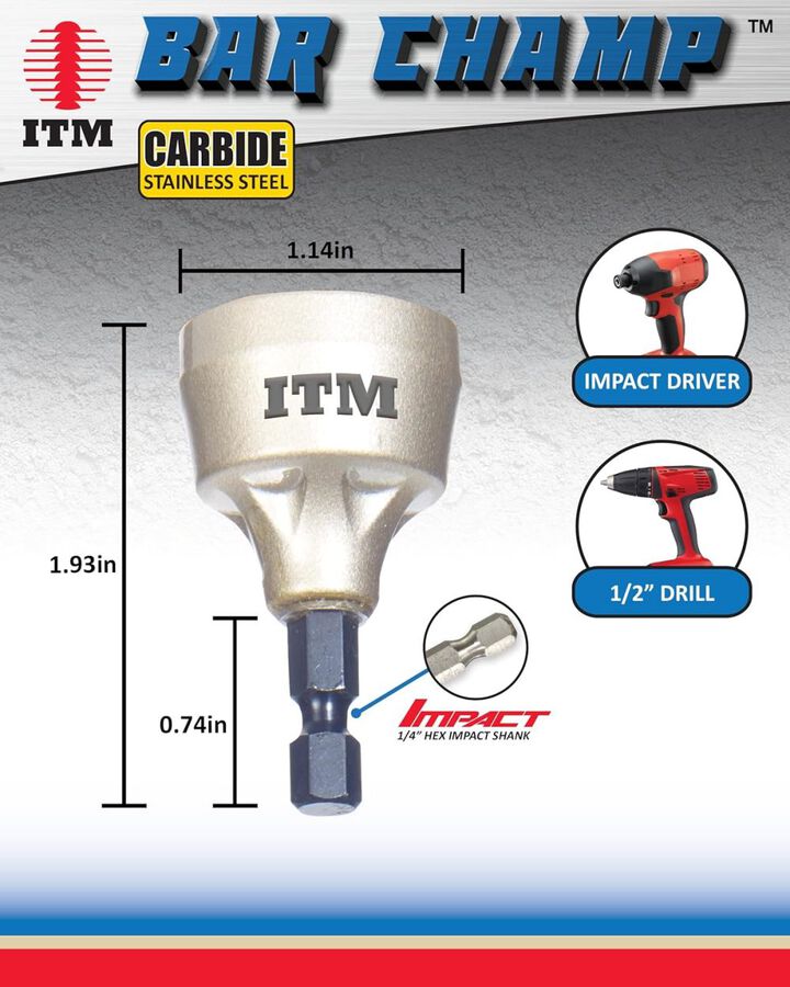 ITM Small 1/8 - 3/4 Inch Carbide Blade Bar Champ Outside Reamer, large image number 4