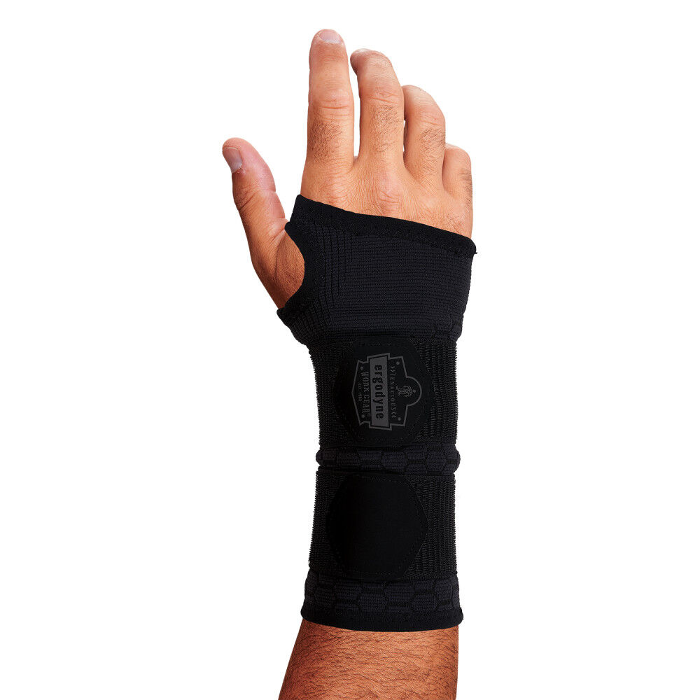 Ergodyne ProFlex 685 Small Black Wrist Support Sleeve Double Strap, large image number 1