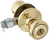 Kwikset Polished Brass Mobile Home Keyed Entry Lockset Knob, small image number 2