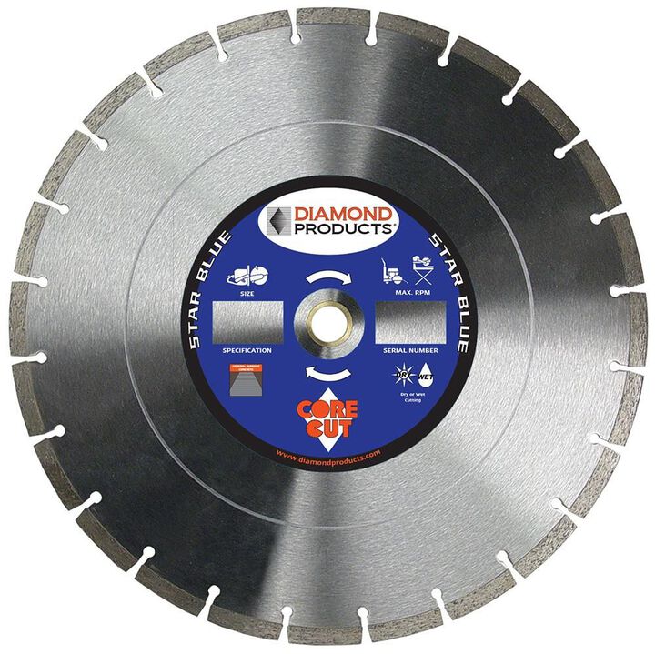 Diamond Products H8B Star Blue High Speed 16 Inch Segmented Rim Diamond Blade for General Purpose Concrete