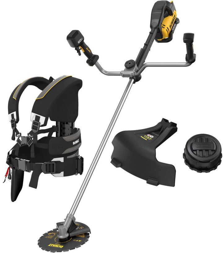 DEWALT 60V 10 in. Brush Saw With Bike Handle, Brush Cutter To String Trimmer Conversion Kit, & Premium Landscaping Harness