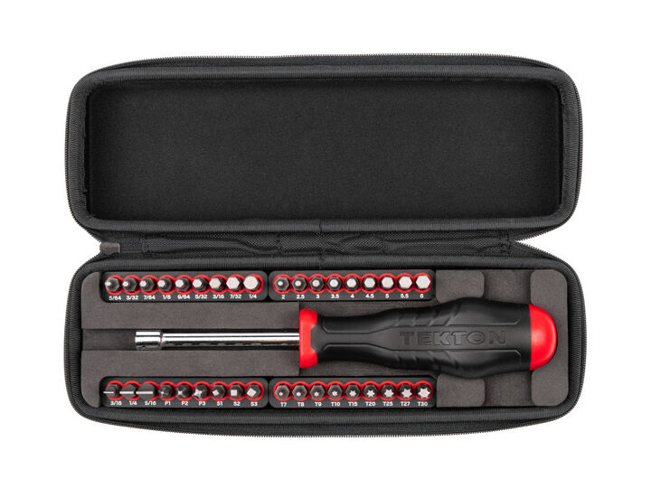 Tekton 1/4 Inch Bit Driver and Bit Set with Case, 37 Piece