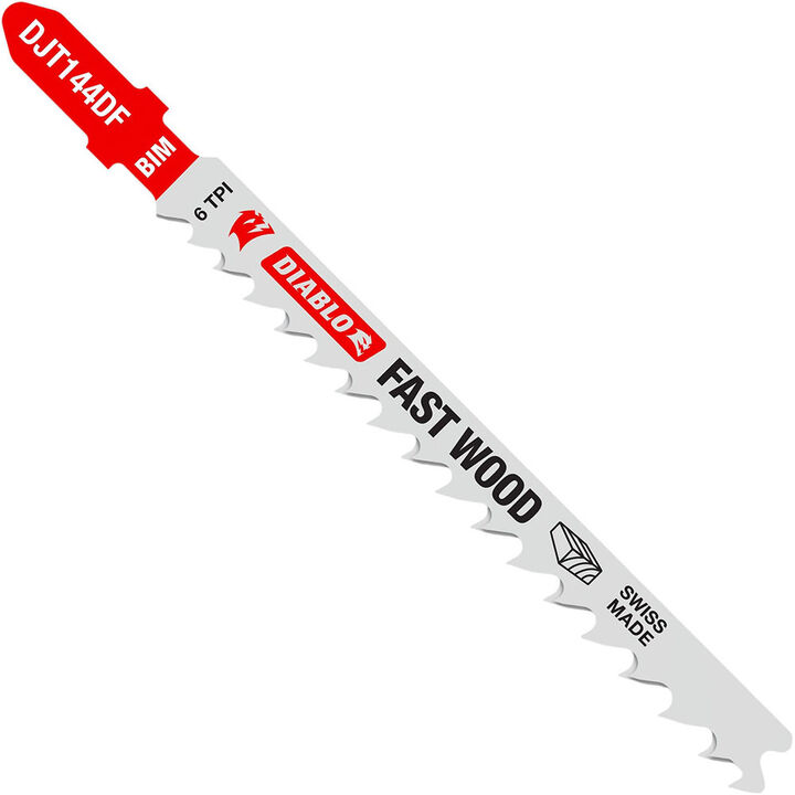 Diablo Tools 4in 6 TPI Bi-Metal T-Shank Jig Saw Blades for Fast Wood Cuts 5pk
