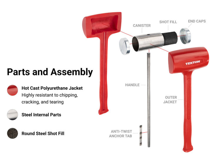 Tekton Dead Blow Hammer Set, 3 Piece (13, 21, 39 oz.), large image number 3