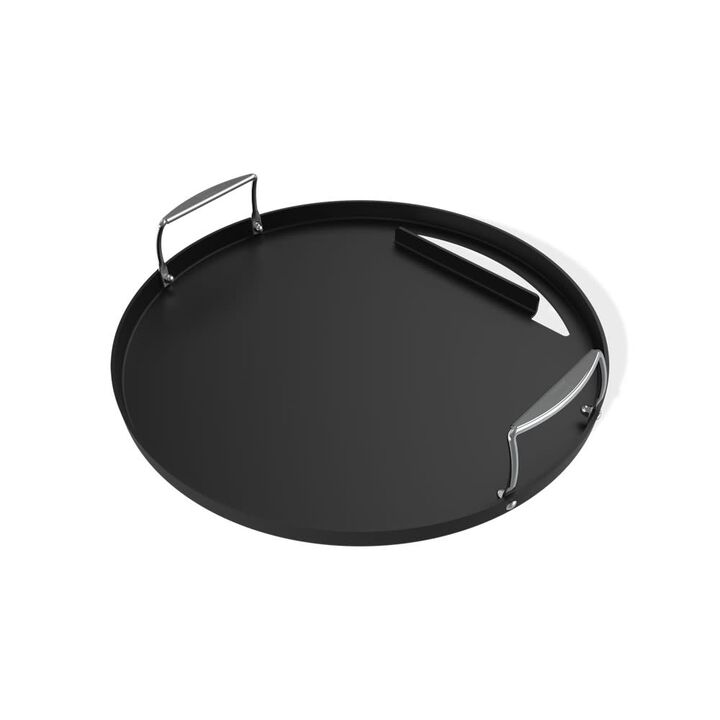 Weber Rust-Resistant 22 Inch Carbon Steel Round Griddle Insert for Charcoal Grills