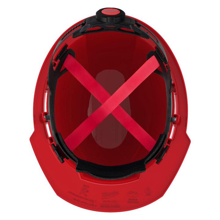 Milwaukee Front Brim Vented Hard Hat with 4pt Ratcheting Suspension Type 1 Class C Red, large image number 7