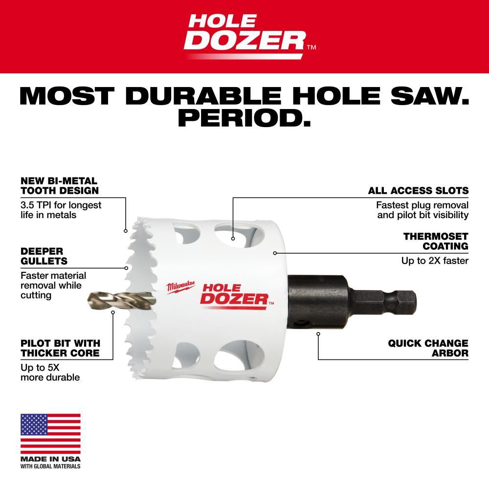 Milwaukee HOLE DOZER Bi-Metal Hole Saw Kit with PACKOUT Compact Organizer - 10PC, large image number 4
