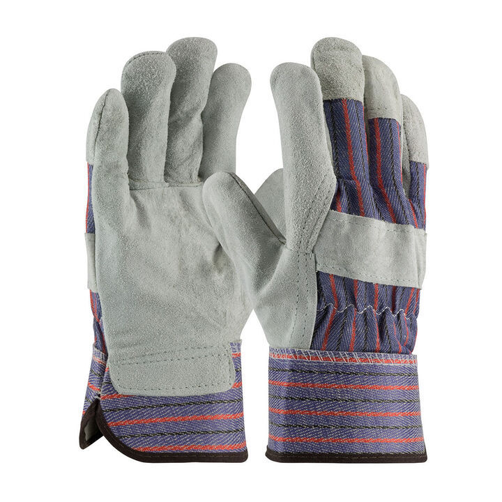 Protective Industrial Products Gloves Blue Industry Grade Split Cowhide Leather Palm 2X 12 Pairs