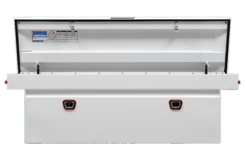 Weather Guard Saddle Truck Tool Box Steel Full Deep White, large image number 2