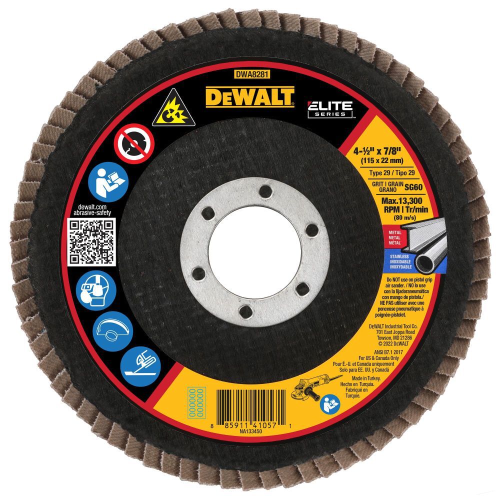 DEWALT Ceramic Flap Discs 4 1/2in X 7/8in 60G T29 XP, large image number 1