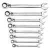 GEARWRENCH 8 Piece 12 Point Reversible Ratcheting Combination Wrench Set Metric, small image number 2